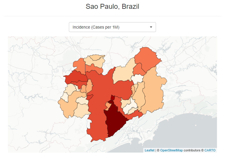 COVID map of Sao Paulo